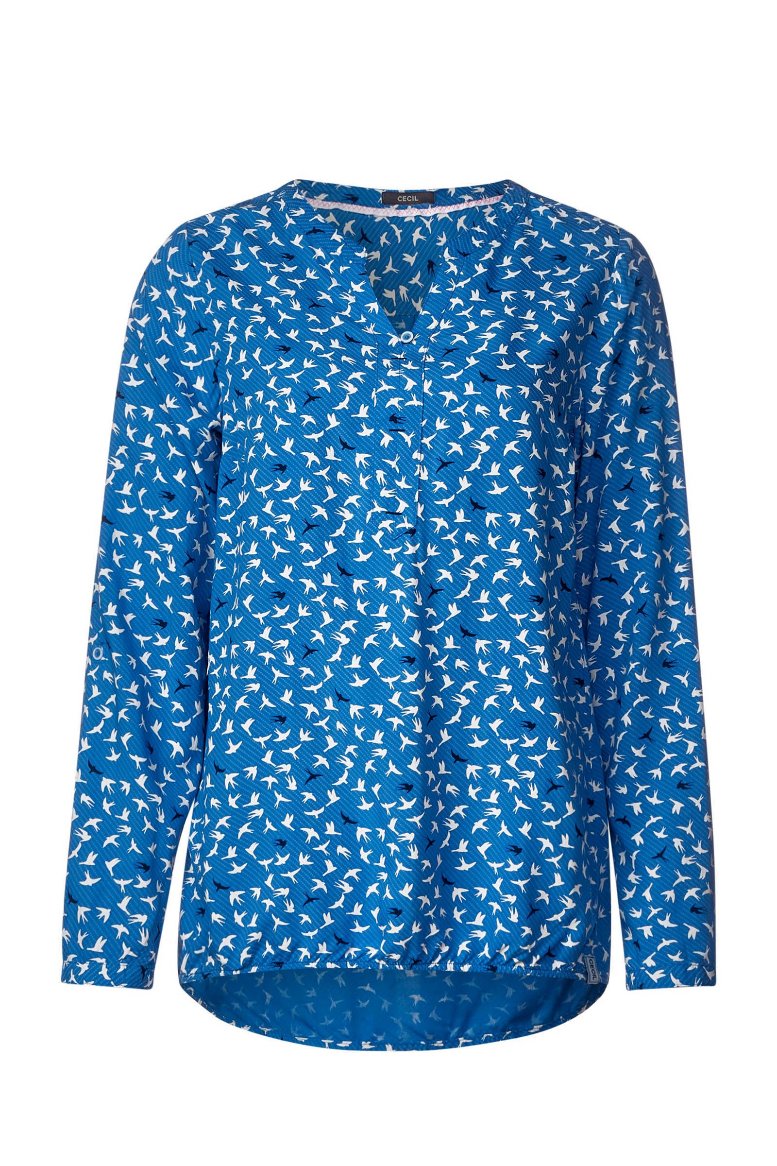 blauwe blouse met vogels blauwe blouse met vogels
